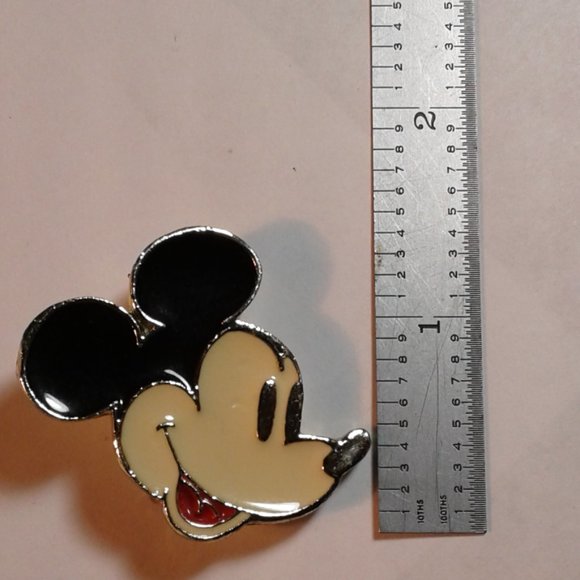 Mickey Mouse Head Disney Enamel Pin Brooch  Signed Walt Disney Production - Picture 3 of 3